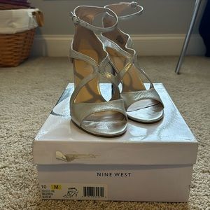 Nine West Silver Heels